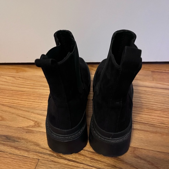 Nordstrom Rack 8.5 black Platform Chunky Lug Sole Bellamy Booties Chelsea Boots - Picture 5 of 6